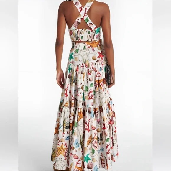 COMMENSE Shell Print Crop Top Skirt Set - Picture 3 of 13